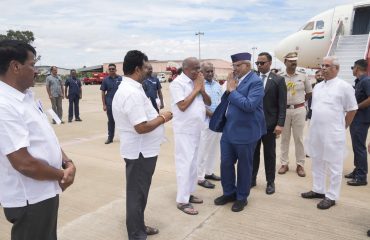 Vice President Thiru C. P. Radhakrishnan was accorded a warm welcome upon his arrival at Coimbatore International Airport on 21.09.2026