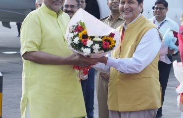 Vice President Shri C. P. Radhakrishnan arrived in Mumbai today and was warmly received at Chhatrapati Shivaji Maharaj International Airport by the Governor of Maharashtra Shri Jishnu Dev Varmaand other dignitaries on 18.09.2026
