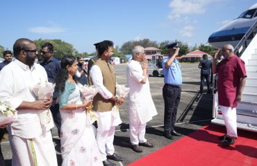 Vice President Shri C. P. Radhakrishnan arrived in Thiruvananthapuram for a one-day visit to Keralam on 27.09.2026