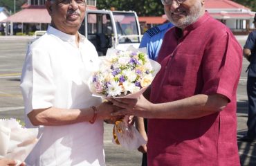 Vice President Shri C. P. Radhakrishnan arrived in Thiruvananthapuram for a one-day visit to Keralam on 27.09.2026