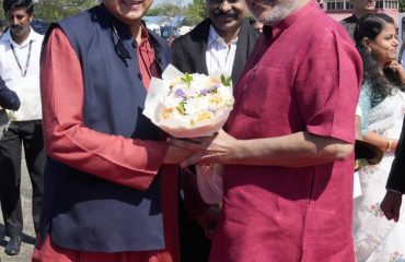 Vice President Shri C. P. Radhakrishnan arrived in Thiruvananthapuram for a one-day visit to Keralam on 27.09.2026