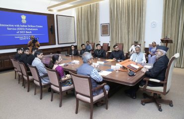 Vice President Shri C. P. Radhakrishnan interacted with Indian Defence Estates Service probationers (2025 Batch) at Uprashtrapati Bhavan on 30.09.2026