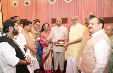 Vice President Shri C. P. Radhakrishnan attended the Bhajan Sandhya at the residence of former President Shri Ram Nath Kovind Ji in New Delhi on 01.10.2026