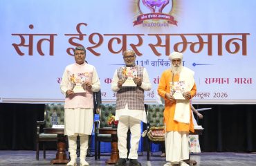 Vice-President Shri C. P. Radhakrishnan attended the 11th Sant Eshwar Samman-2026 in New Delhi as Chief Guest and presented the Sant Eshwar Seva Samman on 02.10.2026
