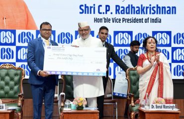 Vice-President Shri C. P. Radhakrishnan graced the 58th Foundation Day celebrations of the Institute of Company Secretaries of India (ICSI) at Bharat Mandapam, New Delhi on 04.10.2026