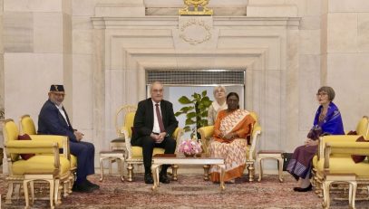 Vice President Shri C. P. Radhakrishnan attended the banquet hosted by Hon’ble President Smt. Droupadi Murmu in honour of the President of the Swiss Confederation, H.E. Mr. Guy Parmelin at Rashtrapati Bhavan on 05.10.2026