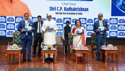 Vice-President Shri C. P. Radhakrishnan graced the 58th Foundation Day celebrations of the Institute of Company Secretaries of India (ICSI) at Bharat Mandapam, New Delhi on 04.10.2026