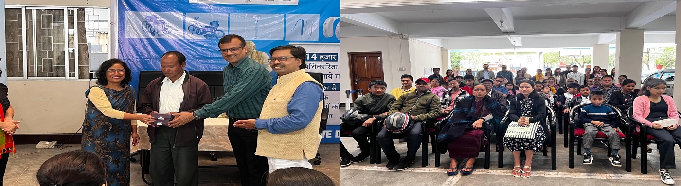 Distribution of Aids & Appliances by Shri. Vineet Singhal, Director- NI on his visit to CRCSRE Shillong