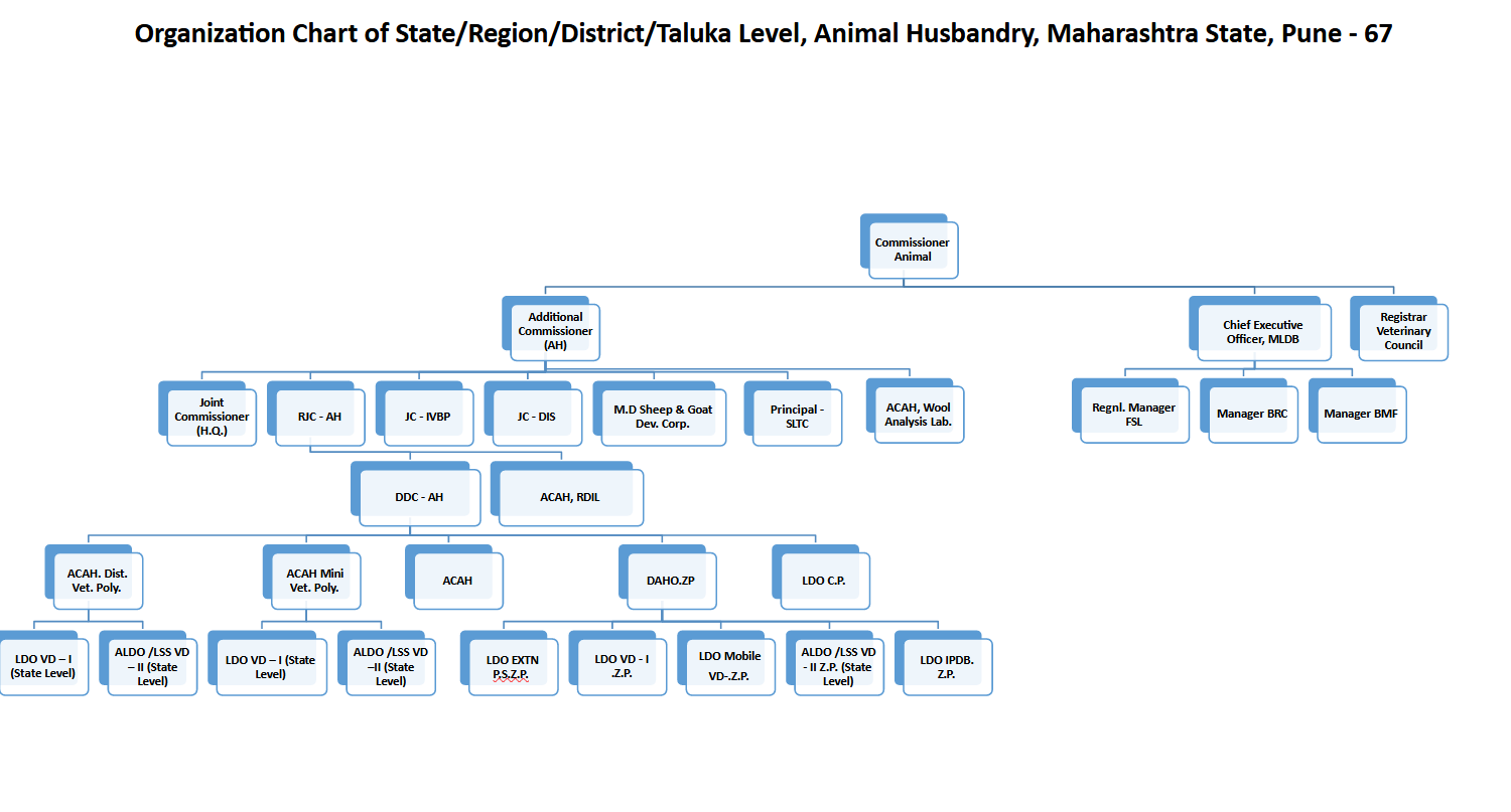 Organization Chart Of State,Region,District,Taluka Level, Animal Husbandry, Maharashtra State, Pune-67