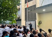 Hon. CEO and other officers and staff of SRA Thane during flag hoisting ceremony;?>