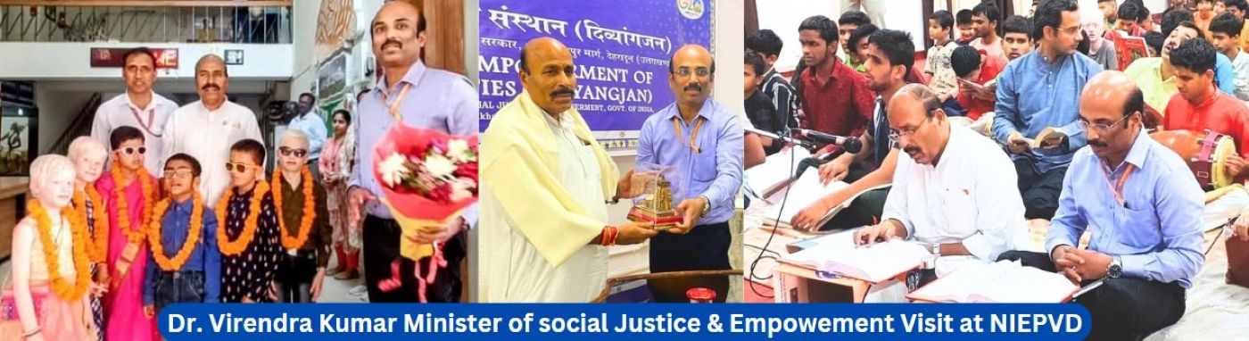 Dr. Virendra Kumar Minister of social Justice & Empowement Visit at NIEPVD