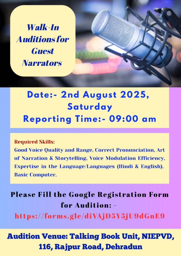 Walk-In Auditions for Guest Narrators