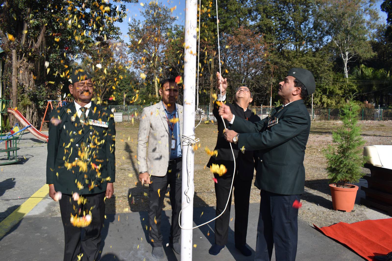 Flat hosting seremony By principal and Shri Sanjay Bhargava At Republic Day