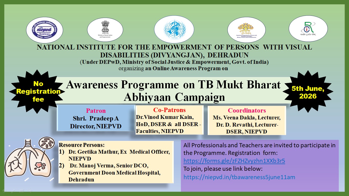 NIEPVD Online Awareness Programme on TB Mukt Bharat Abhiyaan 2026