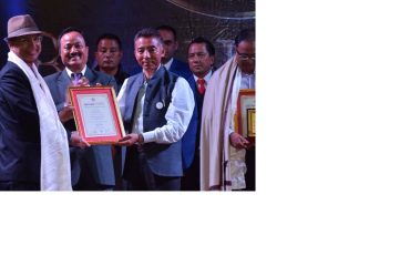 Dr. L. P. Sharma, STD & ASIO, NIC sikkim being felicitated by Hon’ble Speaker, Shree K.N.Rai