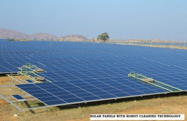 Solar panels with robotic cleaning technology