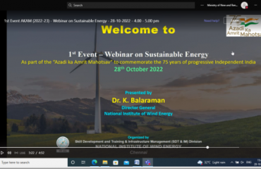 Webinar on Sustainable Energy