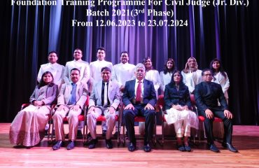 12.06.2023 to 23.07.2024 Foundation training civil judge 2021 batch
