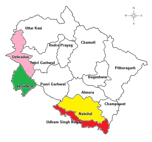 उत्तराखंड मानचित्र