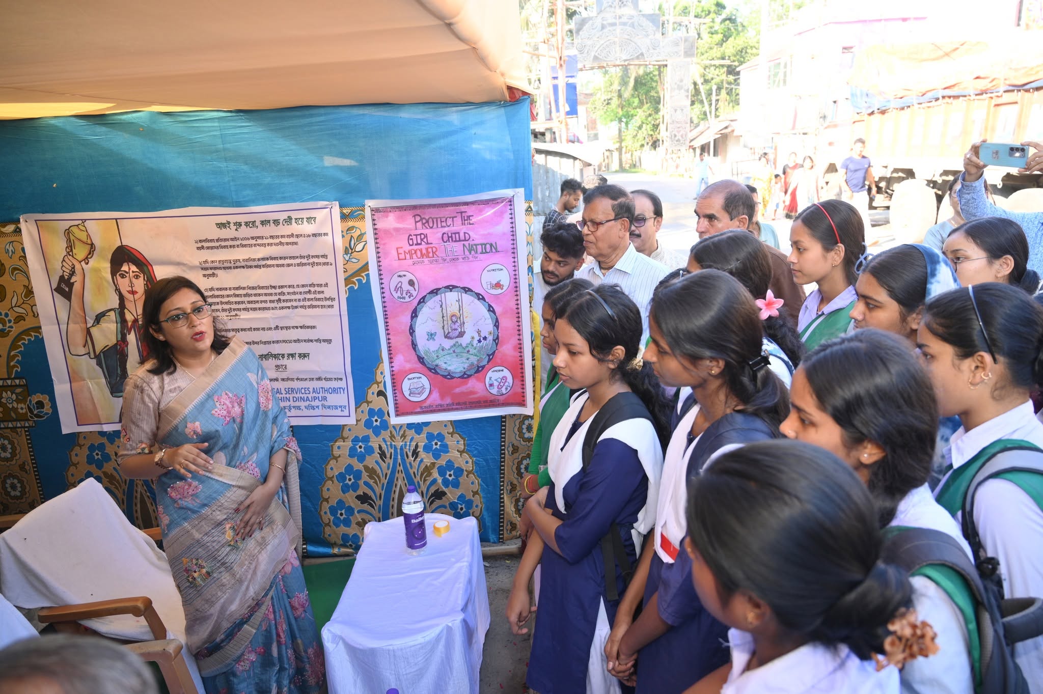 The District Legal Services Authority (DLSA), Dakshin Dinajpur at Balurghat, organized the inauguration of a Legal Literacy Stall on 13.10.2026 at the Hili Basudebpur Biplabi Sangha Puja Pandal, Dakshin Dinajpur.