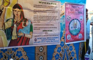 The District Legal Services Authority (DLSA), Dakshin Dinajpur at Balurghat, organized the inauguration of a Legal Literacy Stall on 13.10.2026 at the Hili Basudebpur Biplabi Sangha Puja Pandal, Dakshin Dinajpur.