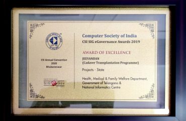 CSI Award of Excellence Certificate for JEEVANDAN