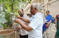 SIO-Telangana planting a sampling at NIC State Centre