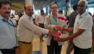 DG NIC received at Hyderabad Airport by SIO-TS &Head NIU along with other senior officers of NIC