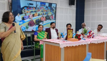 Smt Sunanada Bhattacharjee speaking on the occasion