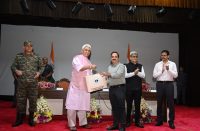 Sh Baiju Ubbot (SC E) being felicitated by Hon’ble LG JK Sh. Manoj Sinha