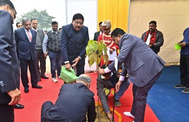 Plantation By Hon'ble Dignitaries During Inauguration of New Office Building of UPSLSA