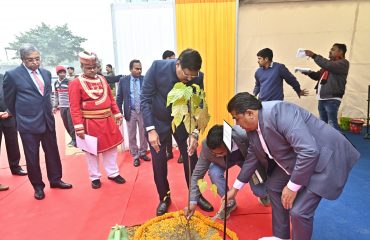 Plantation By Hon'ble Dignitaries During Inauguration of New Office Building of UPSLSA
