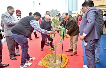 Plantation By Hon'ble Dignitaries During Inauguration of New Office Building of UPSLSA