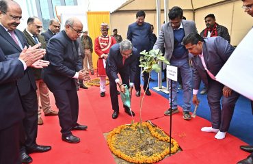 Plantation By Hon'ble Dignitaries During Inauguration of New Office Building of UPSLSA