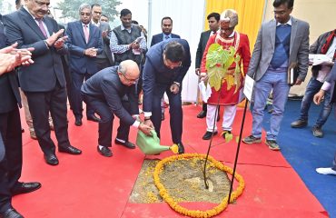 Plantation By Hon'ble Dignitaries During Inauguration of New Office Building of UPSLSA