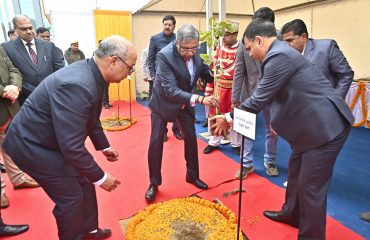 Plantation By Hon'ble Dignitaries During Inauguration of New Office Building of UPSLSA