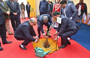 Plantation By Hon'ble Dignitaries During Inauguration of New Office Building of UPSLSA