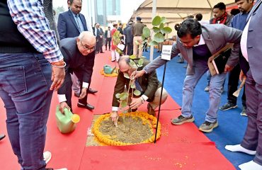 Plantation By Hon'ble Dignitaries During Inauguration of New Office Building of UPSLSA