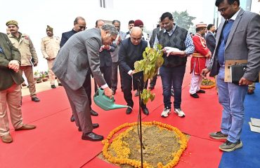 Plantation By Hon'ble Dignitaries During Inauguration of New Office Building of UPSLSA