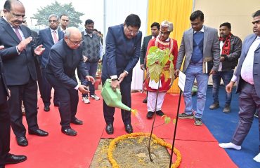 Plantation By Hon'ble Dignitaries During Inauguration of New Office Building of UPSLSA