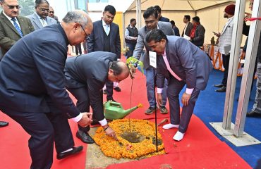 Plantation By Hon'ble Dignitaries During Inauguration of New Office Building of UPSLSA