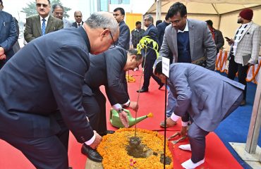 Plantation By Hon'ble Dignitaries During Inauguration of New Office Building of UPSLSA
