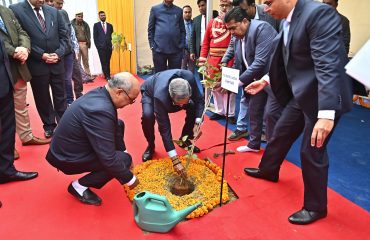 Plantation By Hon'ble Dignitaries During Inauguration of New Office Building of UPSLSA
