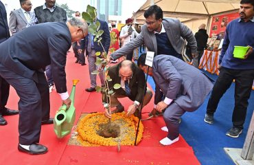 Plantation By Hon'ble Dignitaries During Inauguration of New Office Building of UPSLSA