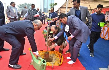Plantation By Hon'ble Dignitaries During Inauguration of New Office Building of UPSLSA