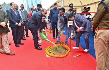 Plantation By Hon'ble Dignitaries During Inauguration of New Office Building of UPSLSA
