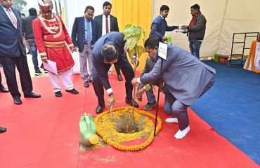 Plantation By Hon'ble Dignitaries During Inauguration of New Office Building of UPSLSA