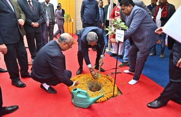 Plantation By Hon'ble Dignitaries During Inauguration of New Office Building of UPSLSA