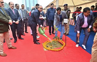 Plantation By Hon'ble Dignitaries During Inauguration of New Office Building of UPSLSA