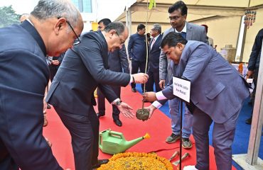 Plantation By Hon'ble Dignitaries During Inauguration of New Office Building of UPSLSA